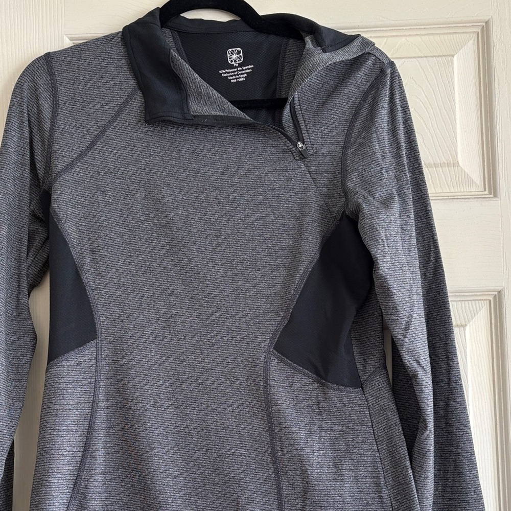 Gray and Black Quarter-Zip Pullover